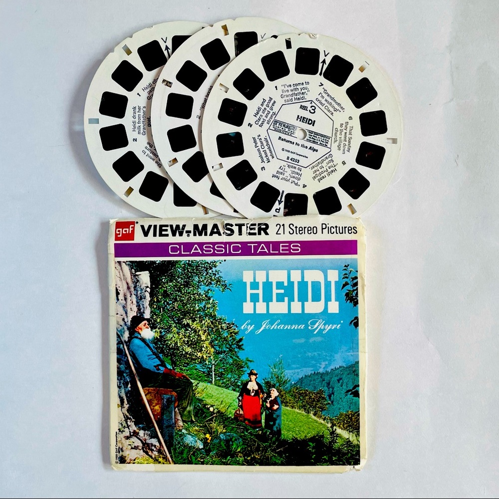 Vintage VTG 1958 GAF Corporation Classic Tales Heidi View-Master Reels RARE